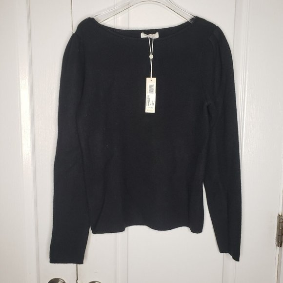 Rebecca Taylor Sweaters - Rebecca Taylor Womens Sweater Medium Long Sleeve Boat Neck Ribbed Pullover Black